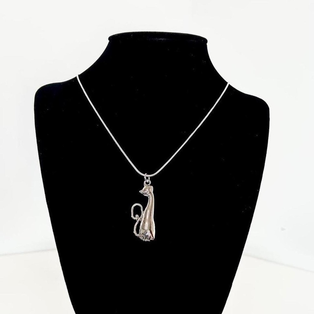 Sterling Silver Cat Necklace